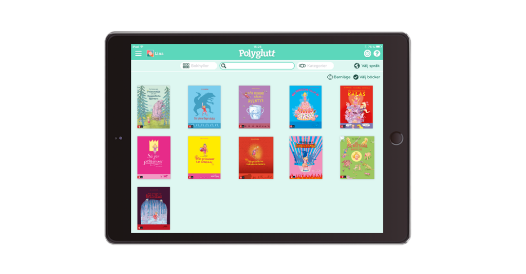 Polyglutt på läsplatta