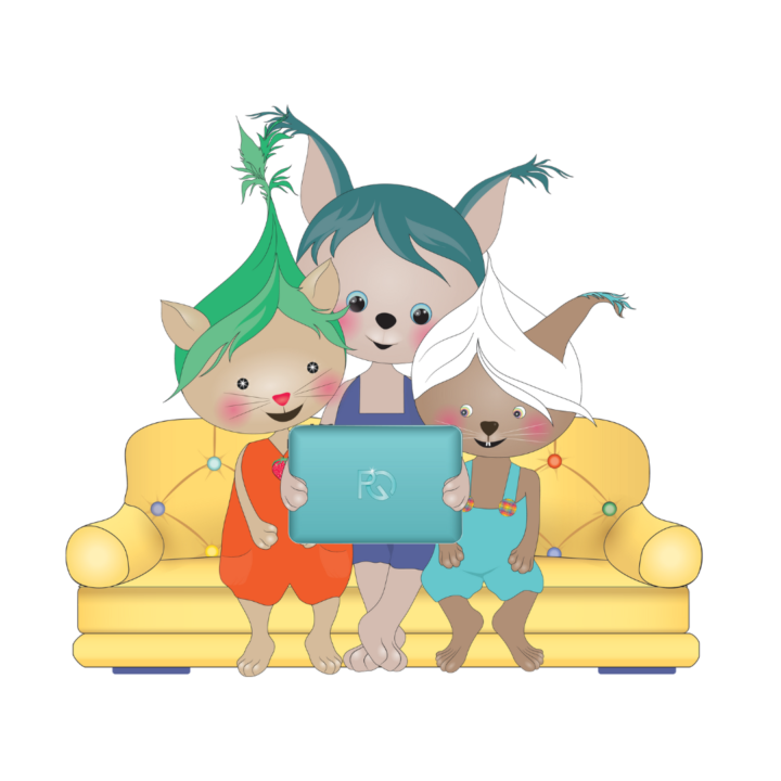 Picture of an animated grownup reading to children in a sofa.