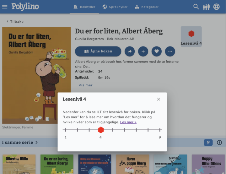 Lesenivå i Polylino