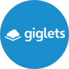 Giglets logo on blue circle