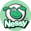 Nessy logo on green background