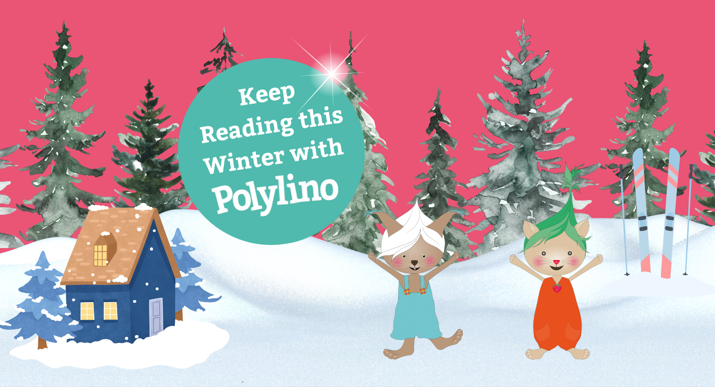 Polylino characters on a winter background