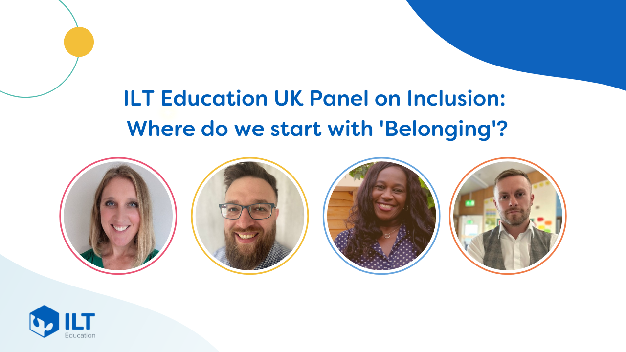 ILT Education UK webinar tile, with 4 head shots of panel members in circles