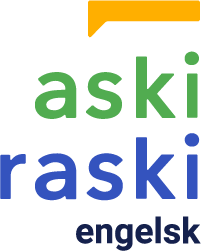 Aski Raski Engelsk logo