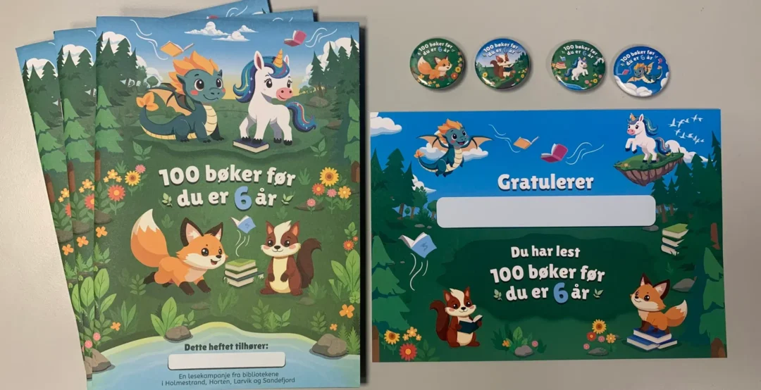 Polylino bøker fra 100 bøker før du er 6 ill bilde. https://sandefjordbibliotekene.no/nb/tjenester/100-boker-for-du-er-6-ar_d5938d68