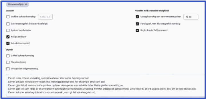 Kommentarverktøy for kartleggingsresultater i Aski Raski