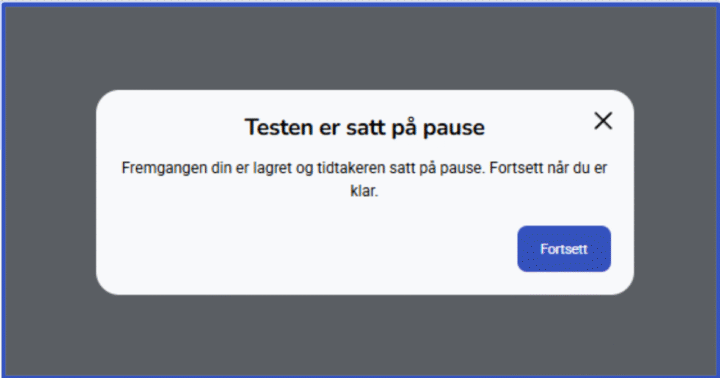 Pausefunksjon under kartlegging i Aski Raski