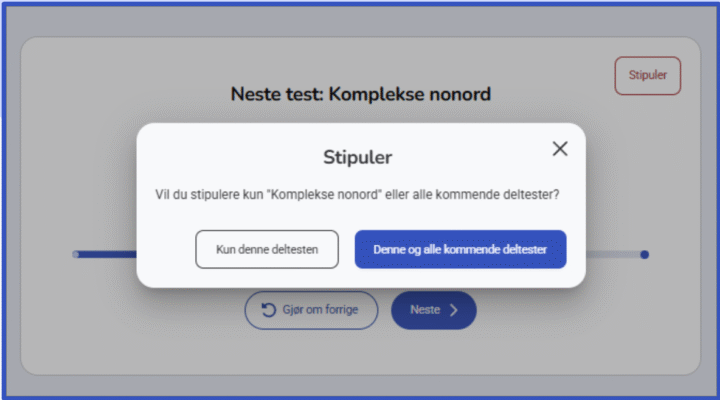 Stipulering av deltester under kartlegging i Aski Raski