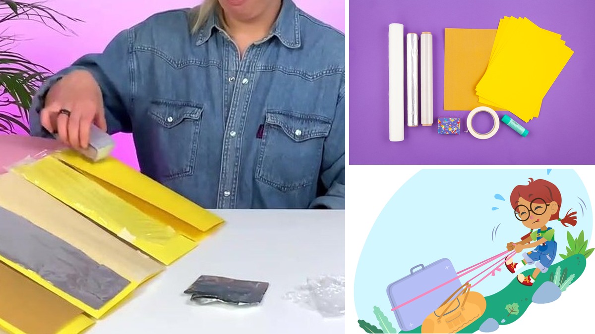 Kide-Science-Mission Reibung an den Hängen: Aktivitätsfoto, Materialien und Illustration von Pi